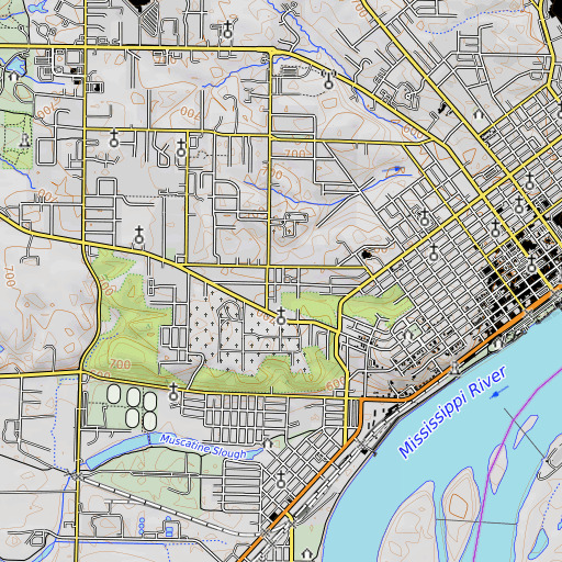 OpenTopoMap map of Kennedy School, IA