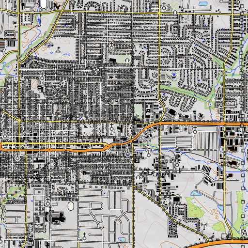 OpenTopoMap map of Longfellow School, IA