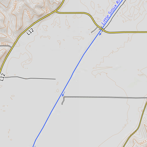 OpenTopoMap map of McMaster Creek, IA