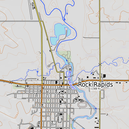 OpenTopoMap map of Moon Creek, IA