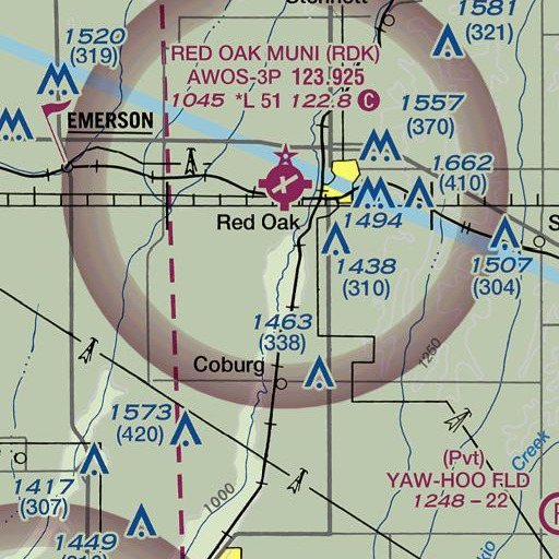 FAA VFR chart of Mormon Branch, IA