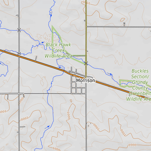 OpenTopoMap map of Morrison, IA