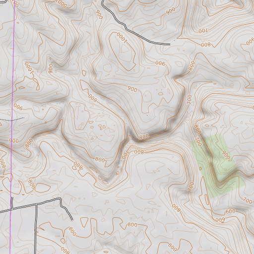 OpenTopoMap map of Bailey Falls, AR