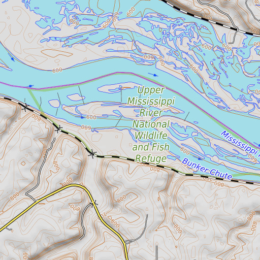 OpenTopoMap map of Plum Creek, IA