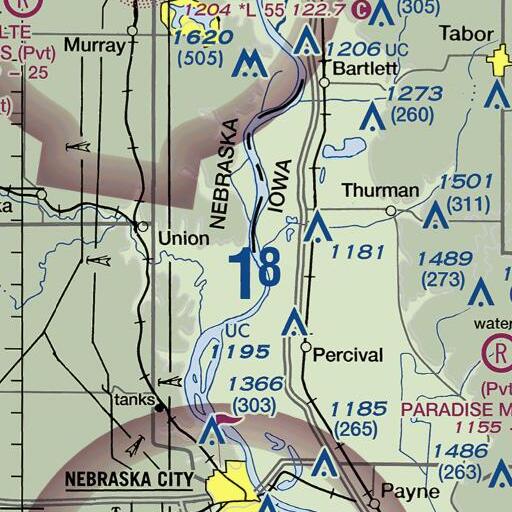 FAA VFR chart of Plum Creek, IA