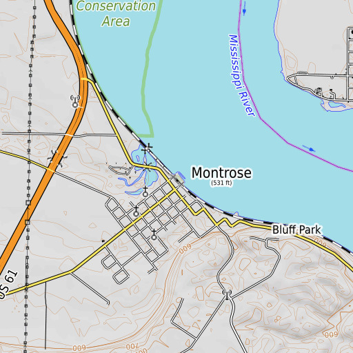 OpenTopoMap map of Riverview Park, IA