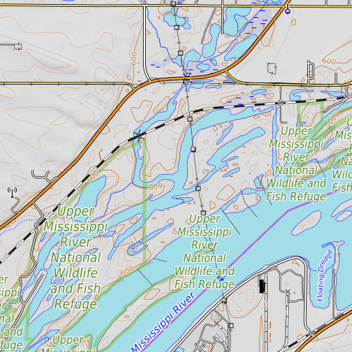 OpenTopoMap map of Rock Creek, IA