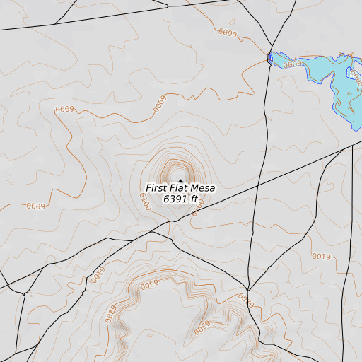OpenTopoMap map of First Flat Mesa, AZ