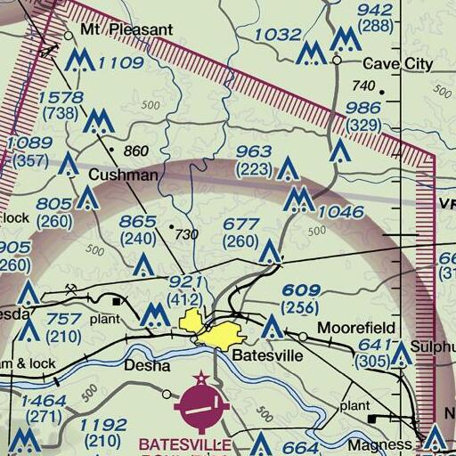 FAA VFR chart of Baxter Hill, AR
