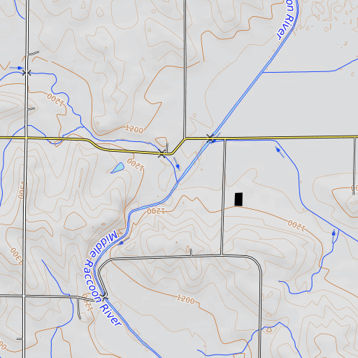 OpenTopoMap map of Spring Branch, IA