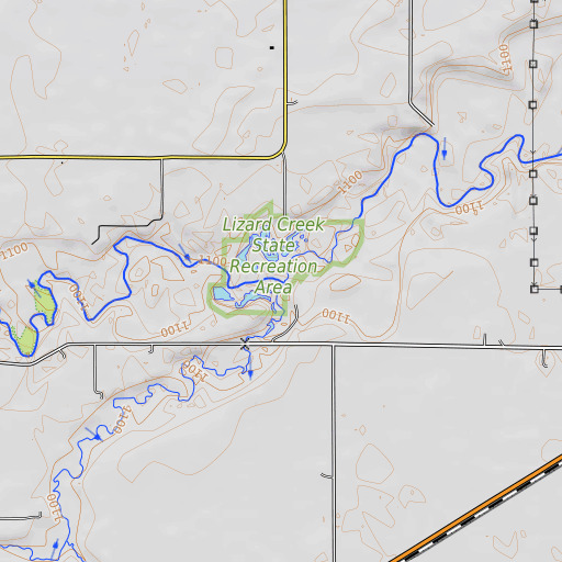 OpenTopoMap map of Spring Creek, IA
