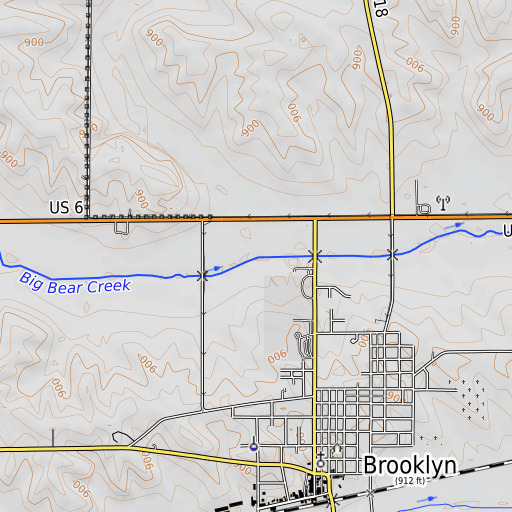 OpenTopoMap map of Stony Creek, IA