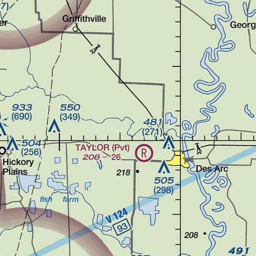 FAA VFR chart of Bear Creek, AR