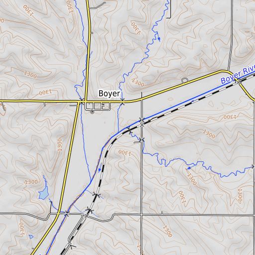 OpenTopoMap map of Trinkle Creek, IA