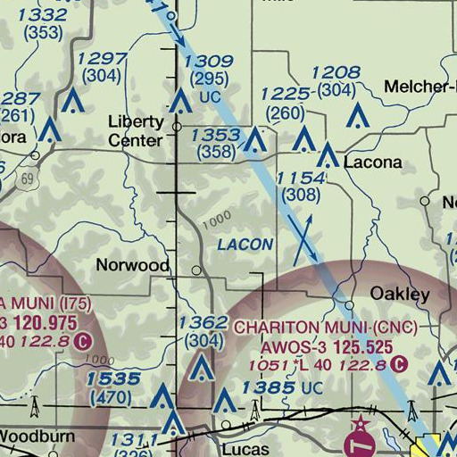 FAA VFR chart of Union School, IA