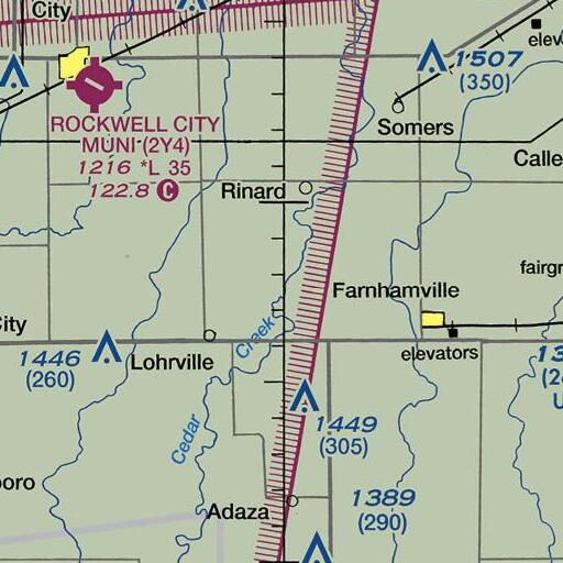 FAA VFR chart of West Cedar Creek, IA