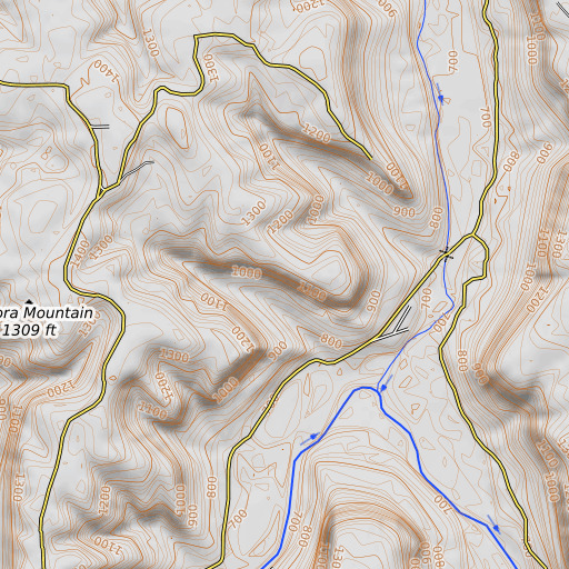 OpenTopoMap map of Bee Bluff, AR