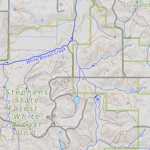 OpenTopoMap map of Whiteoak School, IA