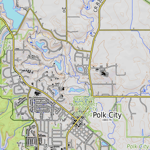 OpenTopoMap map of Wolf Creek, IA