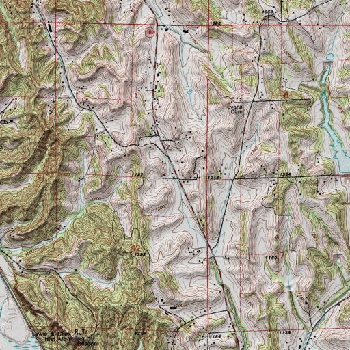 USGS 24K topo map of Woodland School, IA