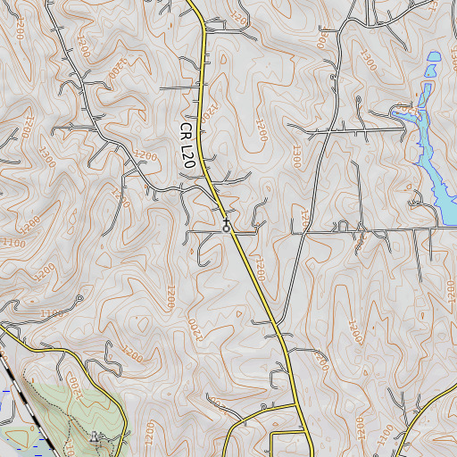 OpenTopoMap map of Woodland School, IA