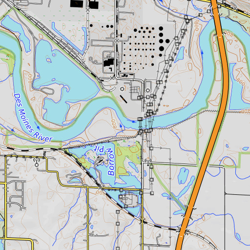 OpenTopoMap map of Yeader Creek, IA
