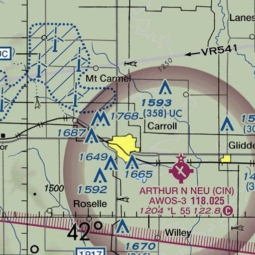 FAA VFR chart of Carroll High School, IA