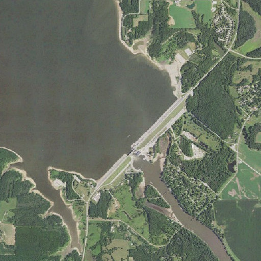 Aerial imagery of Red Rock Dam, IA
