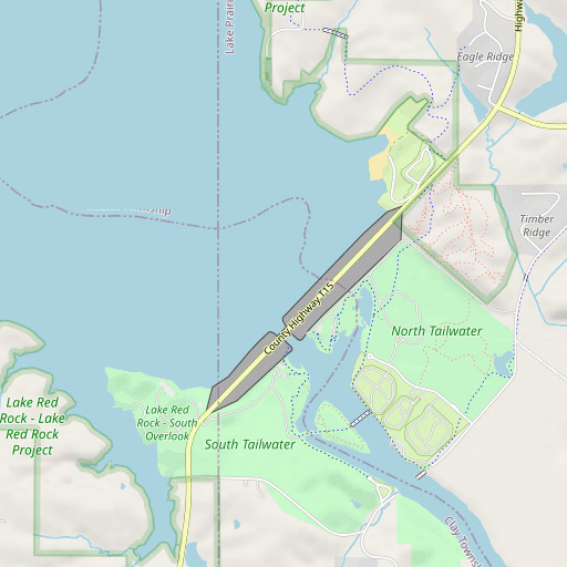 OpenStreetMap map of Red Rock Dam, IA