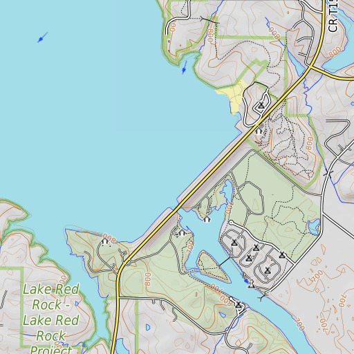 OpenTopoMap map of Red Rock Dam, IA