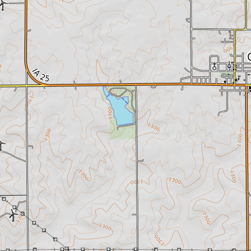 OpenTopoMap map of Henry E Wallace Dam, IA