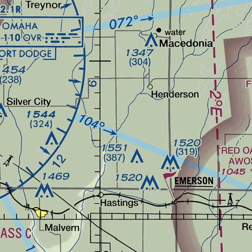 FAA VFR chart of Willow Slough Dam, IA