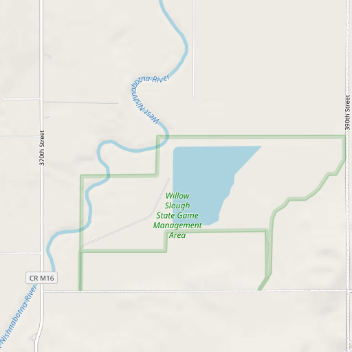 OpenStreetMap map of Willow Slough Dam, IA