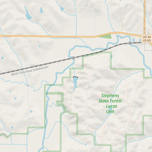 OpenStreetMap map of Stephens Forest Pond Dam, IA