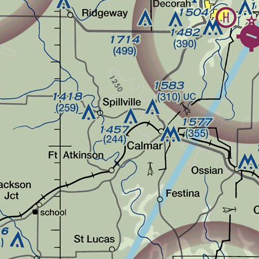 FAA VFR chart of Lake Meyer Dam, IA