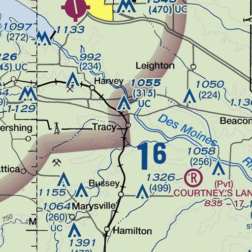 FAA VFR chart of Tracy, IA