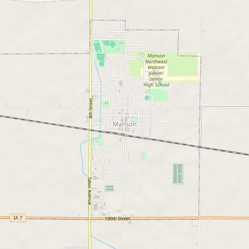 OpenStreetMap map of Manson, IA