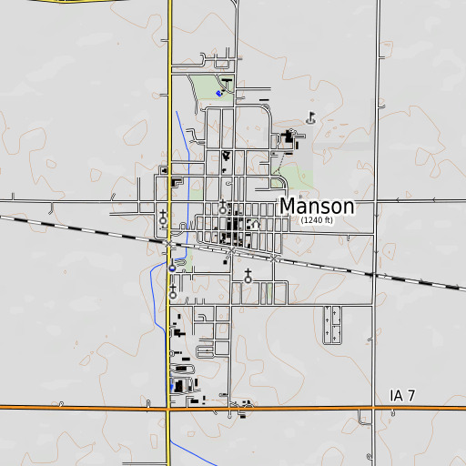 OpenTopoMap map of Manson, IA