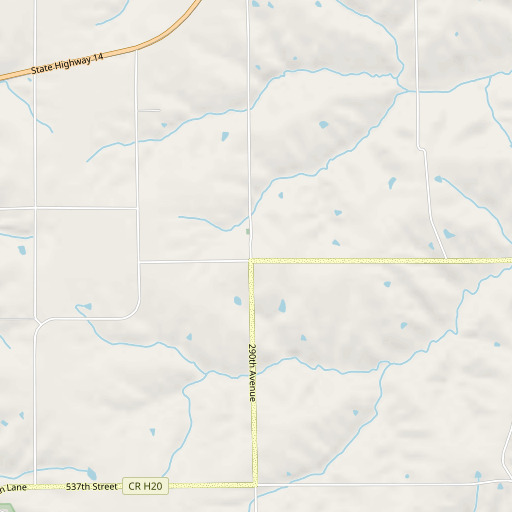 OpenStreetMap map of Pleasant Townhall, IA