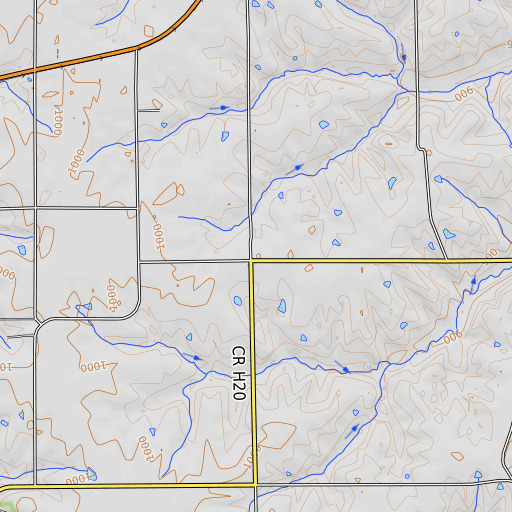 OpenTopoMap map of Pleasant Townhall, IA