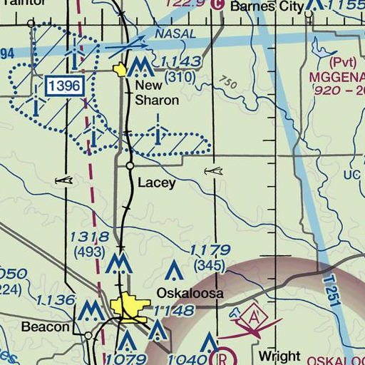 FAA VFR chart of Adams Townhall, IA