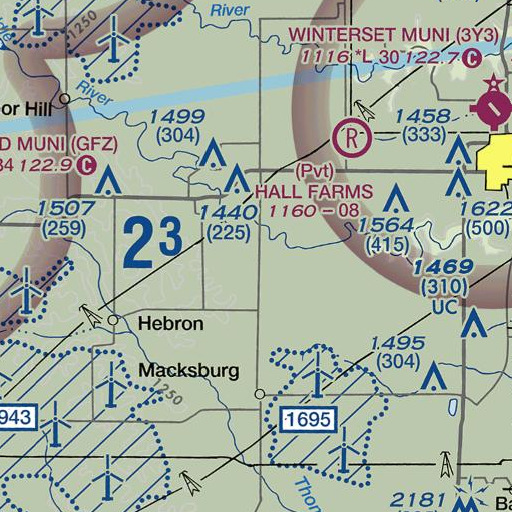 FAA VFR chart of Webster Townhall, IA