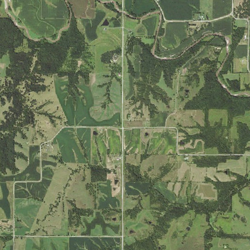 Aerial imagery of Webster Townhall, IA