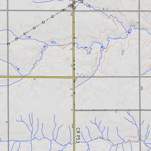 OpenTopoMap map of Penn Townhall, IA
