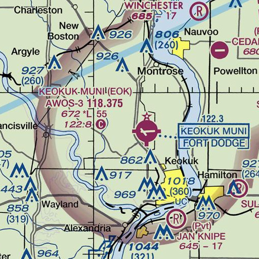 FAA VFR chart of Lee County Farm, IA