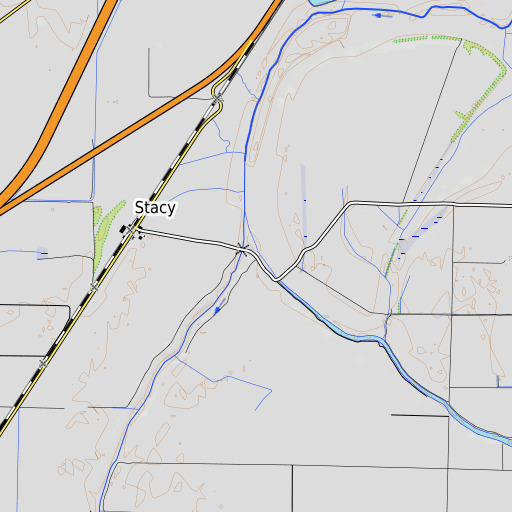 OpenTopoMap map of Bellhammer Slough, AR