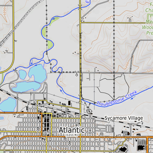 OpenTopoMap map of KJAN-FM (Atlantic), IA