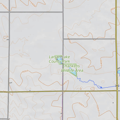 OpenTopoMap map of Larson Lake, IA