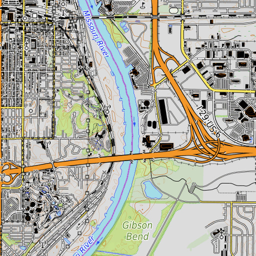OpenTopoMap map of Omaha Bend, IA