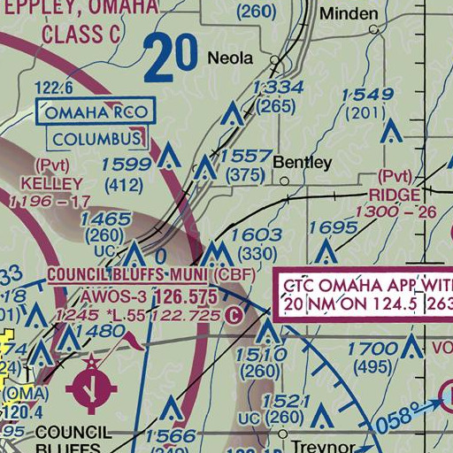 FAA VFR chart of Peter, IA